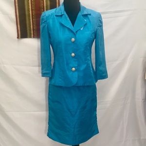 Ocean Blue, beautifully tailored Skirt suit